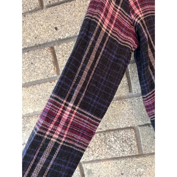 Cloth & Stone Plaid Button-Up Long Sleeve Shirt Black/Pink - Picture 3 of 9